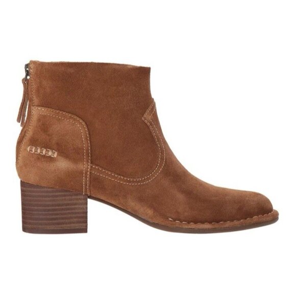 UGG Bandara Brown Suede Ankle Boot 9.5 Cozy Chic Cottagecore Rustic Chic Scuff - Picture 3 of 16